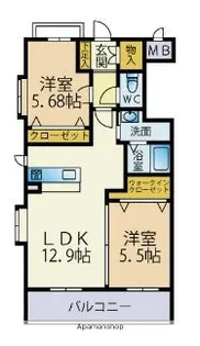 メゾン・ド・カンパーニュ【201号室】の間取り