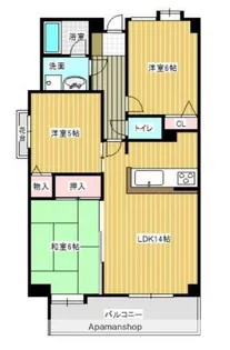 サンセーヌ百道【401.号室】の間取り