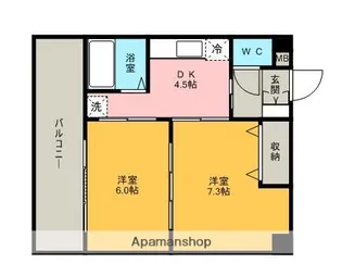 プリムヴェール【201号室】の間取り