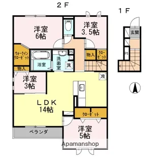 グリシーヌK【2階】の間取り