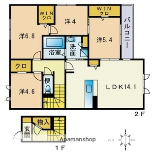 グリシーヌK【2階】の間取り