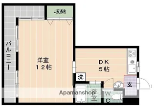 フリーライフ西新【2階】の間取り