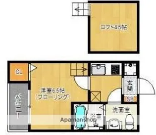 1Kの間取り画像