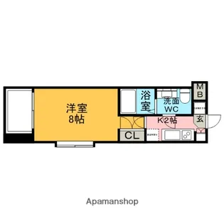 サヴォイステュディオブランシェ【3階】の間取り