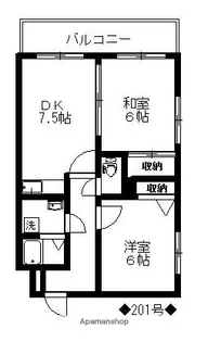 ロペ南庄【201号室】の間取り