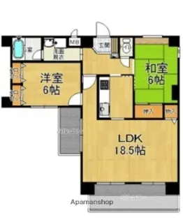 ハイライズ鳥飼【501号室】の間取り