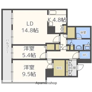 百道タワー【1803号室】の間取り