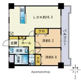 シティハイツ藤崎【5階】の間取り