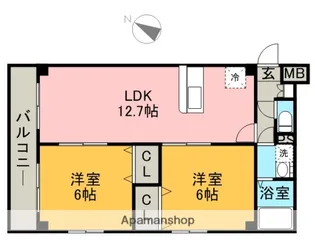 ピュール西の丘【2階】の間取り