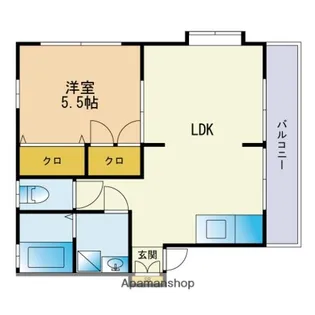 1LDKの間取り画像