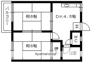 リバーサイドコーポA棟【A201号室】の間取り