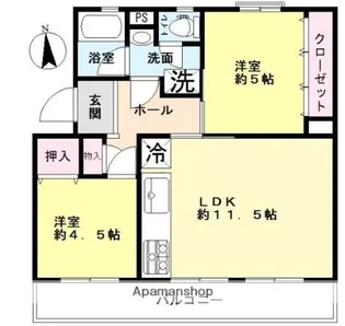 星の原団地【201号室】の間取り