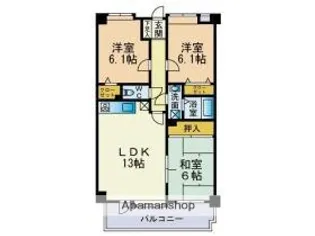 ヴィータポルト【602号室】の間取り