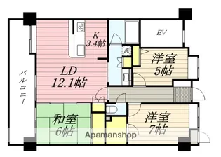 アプリークス百道浜【2階】の間取り