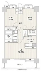 アプリークス百道浜【3階】の間取り