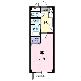 プランドールB【203号室】の間取り