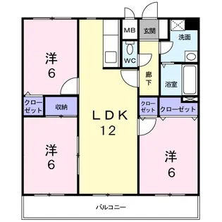 グリ-ンヒルズ長尾【6階】の間取り