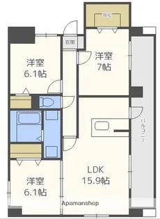 サンライズ百道【103号室】の間取り