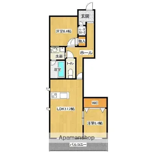 パインコート城西【1階】の間取り
