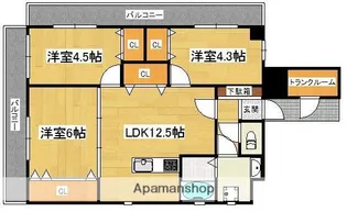 ルチアサントレ姪浜【502号室】の間取り