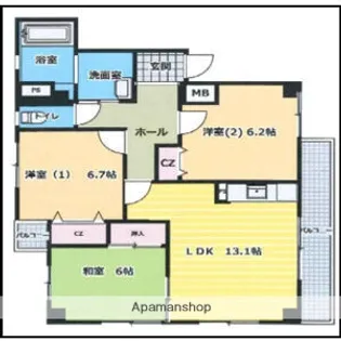アゴラオーキッド藤崎【201号室】の間取り