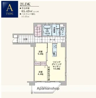 パークサイドアパートメント大濠【401号室】の間取り