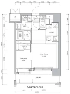 ネストピア唐人町駅前【202号室】の間取り