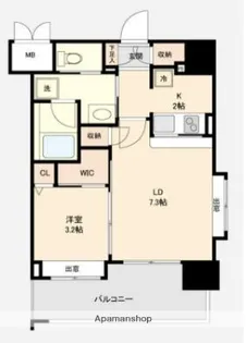 ネストピア唐人町駅前【805号室】の間取り