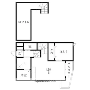 SORRISO LA FESTA姪浜【202号室】の間取り