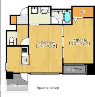 プリュネル荒江【6階】の間取り