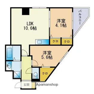 ビエラコート姪浜【5階】の間取り