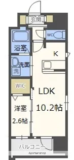 ネストピア藤崎駅前【602号室】の間取り