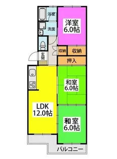 出島コーポⅡ【3階】の間取り
