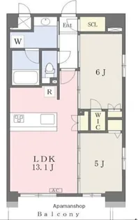 ロクラス警固【302号室】の間取り
