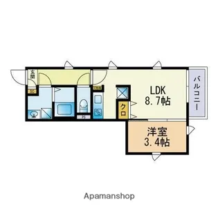 シュルーク藤崎【205号室】の間取り