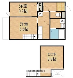アドバンス野芥駅前【107号室】の間取り