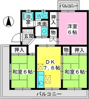 エクセレント下山門2【3階】の間取り