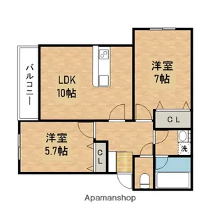Kieream【102号室】の間取り