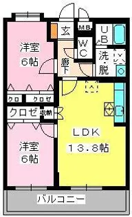 ピオーネ大神Ⅲ【203号室】の間取り