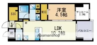 アネーロ西新Ⅳ【1103号室】の間取り