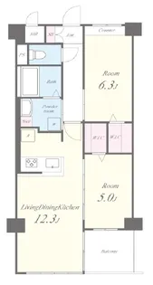 APエルテージ地行【5階】の間取り