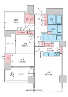 グランドメゾン百道浜オーシャン&フォレスト【1508号室】の間取り