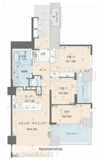 グランドメゾン百道浜オーシャン&フォレスト【1707号室】の間取り