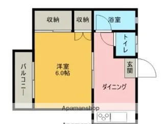 18番館【203号室】の間取り