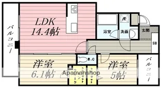 弥生なつめビル【502号室】の間取り