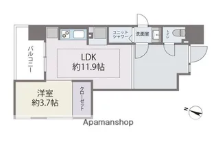 デュオフラッツ西新WEST【2階】の間取り