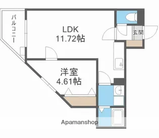 クリーク小戸【201号室】の間取り