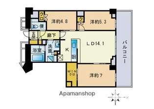 ザ・パークハウス福岡タワーズEAST【18階】の間取り