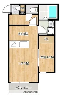 1LDKの間取り画像