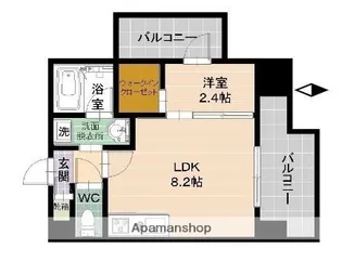 クロロ ザ グランド リバー【1001号室】の間取り